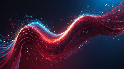 Fototapeta premium Luminous Digital Waves: A Futuristic Art Composition, Abstract, light, glow, curves, abstract background, technology background