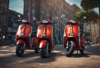 d scooters render scooter motorcycle motor motorbike transport three-dimensional electric moped vehicle illustration transportation background engine speed wheel drive classic ride design urban