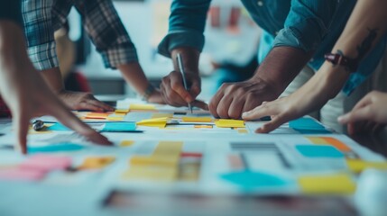Obraz premium team of project managers planning and coordinating tasks for a large-scale project