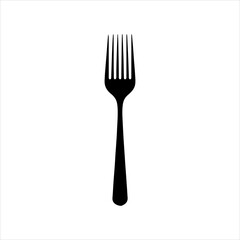 Single fork silhouette isolated on white background. Fork icon vector illustration design.