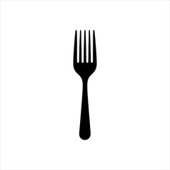 Single fork silhouette isolated on white background. Fork icon vector illustration design.