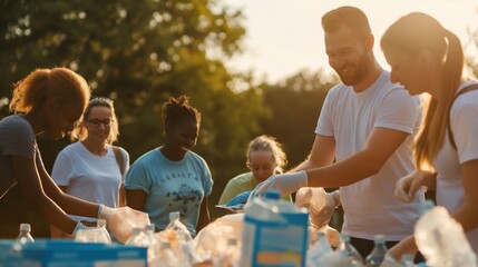volunteers working together to support a charitable cause or event