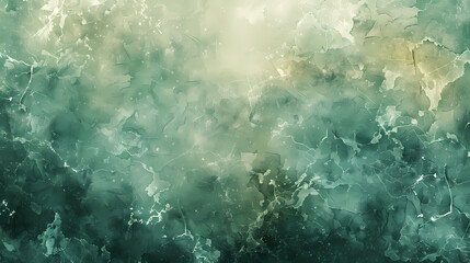 Obraz premium Abstract green and white watercolor painting with a light, ethereal feel, creating a dreamy and calming atmosphere.