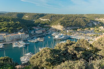 Obraz premium view of the harbor in Bonifacio