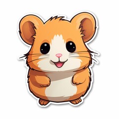 Obraz premium Adorable hamster illustration suitable for children's merchandise and playful designs.