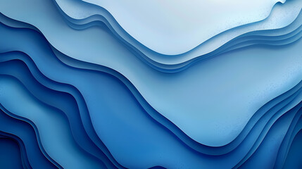 Obraz premium Abstract blue and white layered paper background with a 3D effect, creating a wavy pattern.