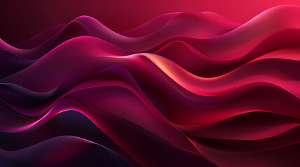 A vibrant abstract background featuring flowing, 3D waves in shades of red, pink, and purple. The light catches the curves, creating a sense of depth and movement.