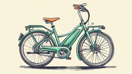 Obraz premium Illustration of an electric bicycle