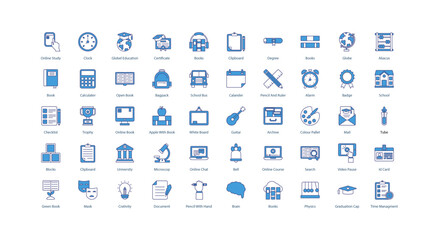 School and Education: Comprehensive Icon Set