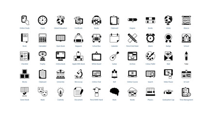 School and Education: Comprehensive Icon Set