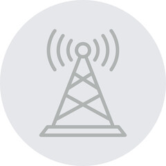 Radio tower Vector Line Grey Circle Grey