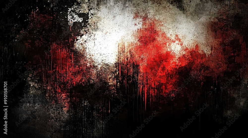 Fototapete bold splashes of red and black merge dramatically, evoking strong emotions and a sense of chaos in a