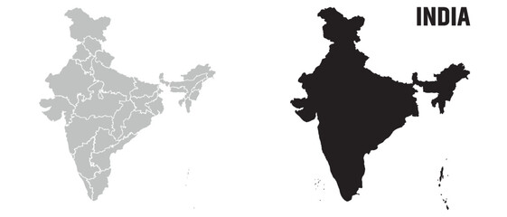 India map, India national map vector image on white background © Quirk Craft Studio