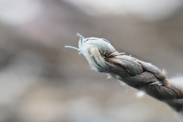 Old weathered nylon netting rope