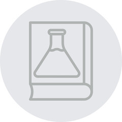 Science Book Vector Line Grey Circle Grey