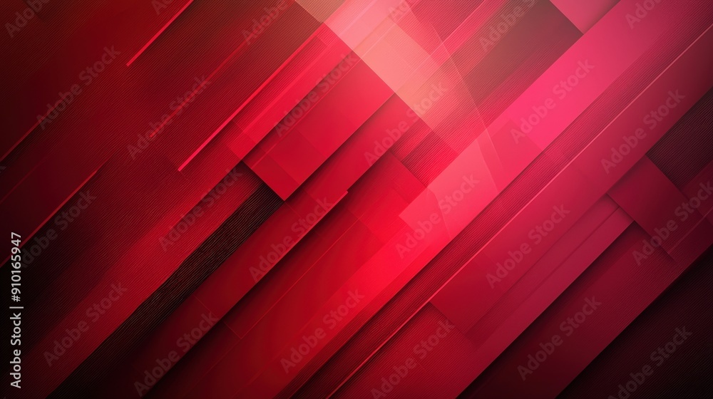 Aufkleber Vibrant abstract composition featuring layered red geometric shapes, creating a striking visual effect with depth and movement