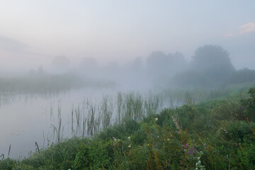 morning mist over the river