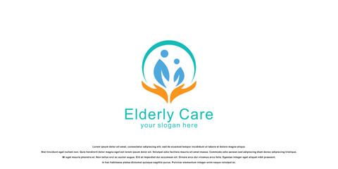 Best elderly care logo design with modern concept  premium vector