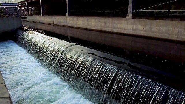 Large domestic sewage treatment plants are purifying sewage