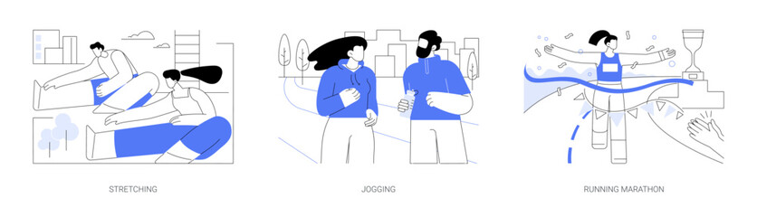 Athletics in college isolated cartoon vector illustrations se