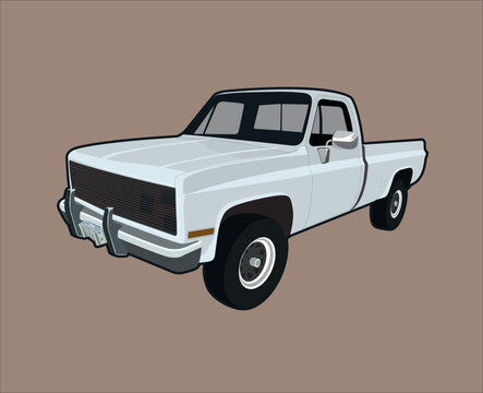 vector truck illustration 1983 Chevy K20 Scottsdale 