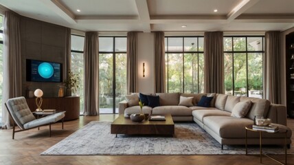Smart home environment featuring interconnected devices and seamless automation