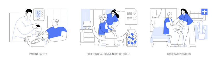 Nursing assistant course isolated cartoon vector illustrations se