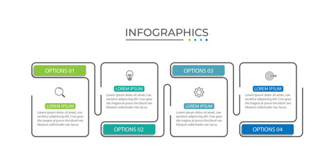Presentation business infographic template with 4 options
