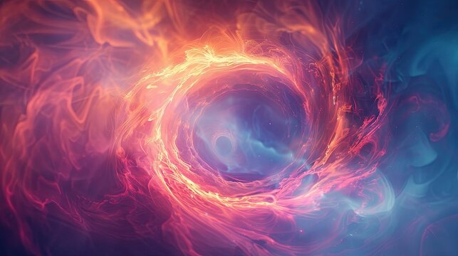 A glowing halo of ethereal 3D shapes with a smooth, ambient light effect and soft, radiant colors