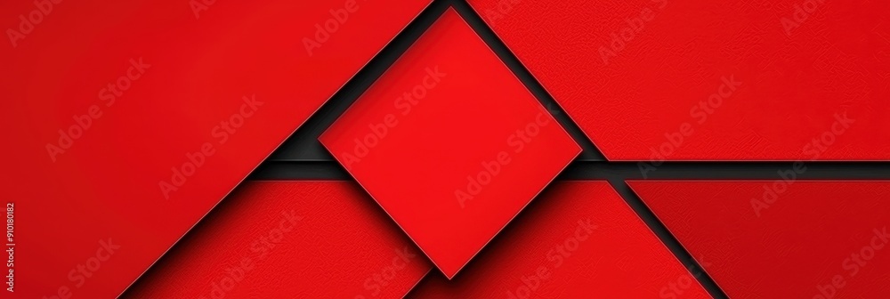 Aufkleber dynamic red shapes form a striking composition, capturing attention with bold lines and contrasting 