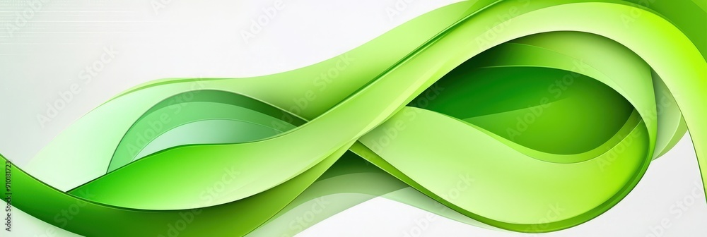 Poster flowing abstract green waves create a fresh and modern design against a clean white background, show