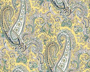 Seamless traditional paisley ethnic print
