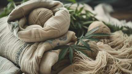 Hemp fibers used in textile manufacturing Ecofriendly clothing