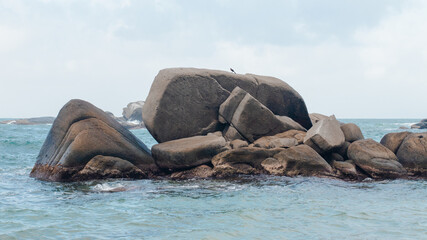 Fototapeta premium A calm seascape with large rocks