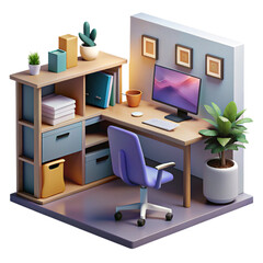 Fototapeta premium Isometric, 3D, pictures inside a beautiful home.
