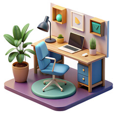 Fototapeta premium Isometric, 3D, pictures inside a beautiful home.