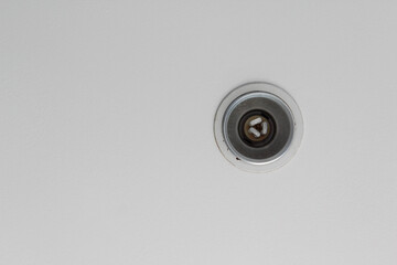 Ceiling downlight on the white ceiling