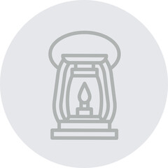 Gas Lamp Vector Line Grey Circle Grey