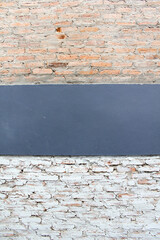 White brick and grey concrete wall