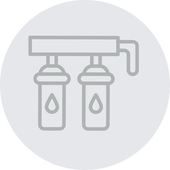 Water Filter Vector Line Grey Circle Grey