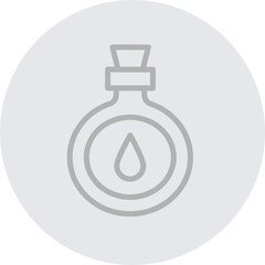 Water Flask Vector Line Grey Circle Grey