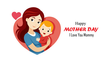 Happy Mothers Day, A Lovely Mom Holding Child in Her Hand, International day