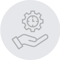 Time Management Vector Line Grey Circle Grey