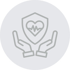 Healthcare Vector Line Grey Circle Grey