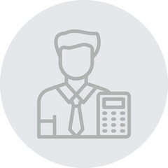 Accountant Vector Line Grey Circle Grey