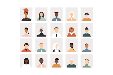 Icons of different people. Modern design.