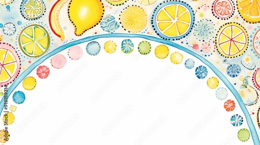 Poster a colorful arrangement of various citrus fruits and slices creates an eye-catching design, celebrati