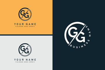 Abstract Letter GG Logo - Initial Monogram Template for Alphabet G and G