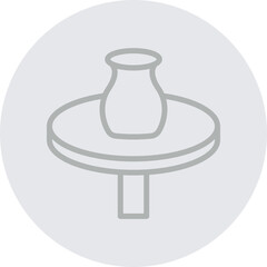 Pottery Wheel Vector Line Grey Circle Grey