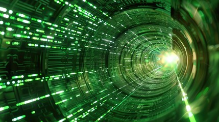 Obraz premium futuristic abstract tunnel virtual digital backgrounds, illustrating the transformative power of 5G technology, generative ai